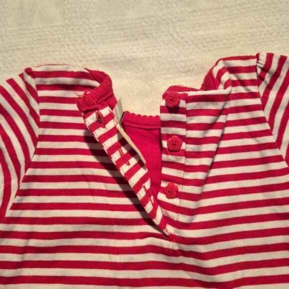 Jojo Maman Bébé girls size 18-24 months red & white sausage dog shirt vguc - Picture 2 of 5